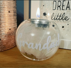 Feather-Filled-Candle-Tealight-Holder